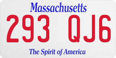 MA license plate 293QJ6
