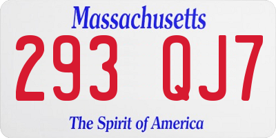MA license plate 293QJ7