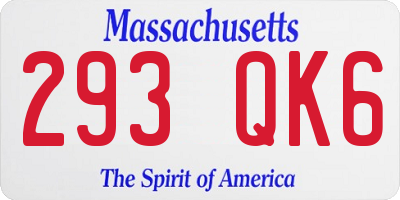 MA license plate 293QK6