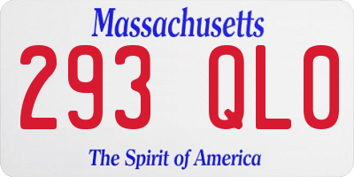 MA license plate 293QL0
