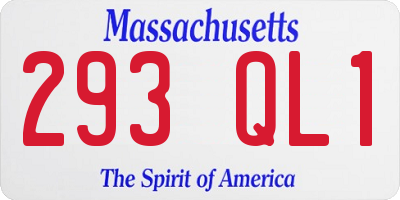 MA license plate 293QL1
