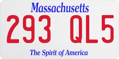 MA license plate 293QL5