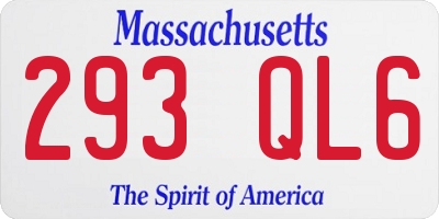 MA license plate 293QL6