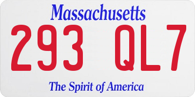 MA license plate 293QL7