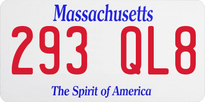 MA license plate 293QL8