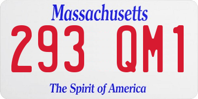 MA license plate 293QM1