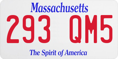 MA license plate 293QM5