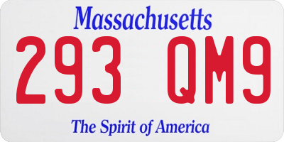 MA license plate 293QM9