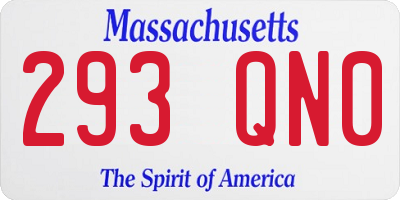 MA license plate 293QN0