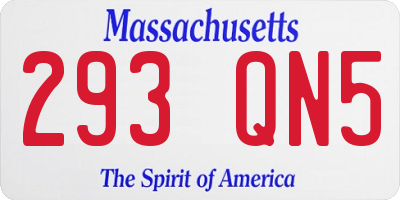 MA license plate 293QN5