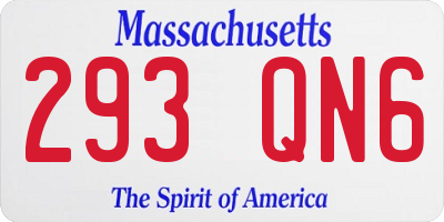 MA license plate 293QN6