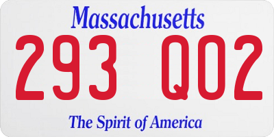 MA license plate 293QO2