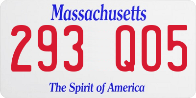 MA license plate 293QO5