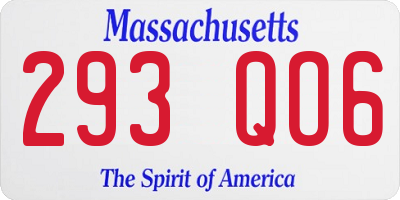 MA license plate 293QO6