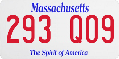 MA license plate 293QO9