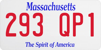 MA license plate 293QP1