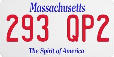 MA license plate 293QP2