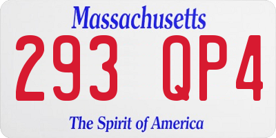 MA license plate 293QP4