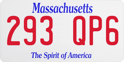 MA license plate 293QP6