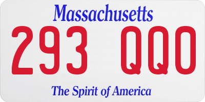MA license plate 293QQ0