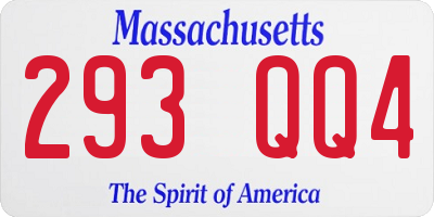 MA license plate 293QQ4