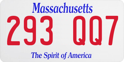 MA license plate 293QQ7
