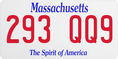 MA license plate 293QQ9
