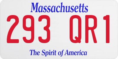 MA license plate 293QR1