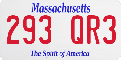 MA license plate 293QR3