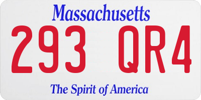 MA license plate 293QR4