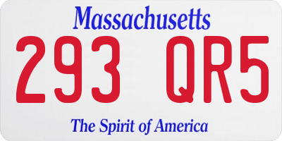 MA license plate 293QR5