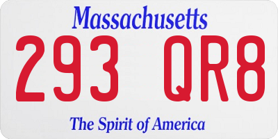 MA license plate 293QR8