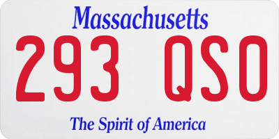 MA license plate 293QS0