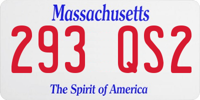 MA license plate 293QS2