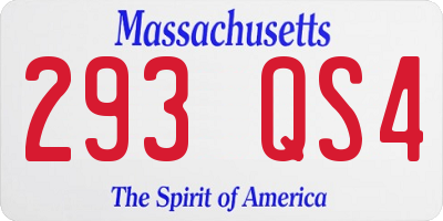 MA license plate 293QS4