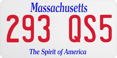MA license plate 293QS5