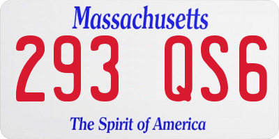 MA license plate 293QS6