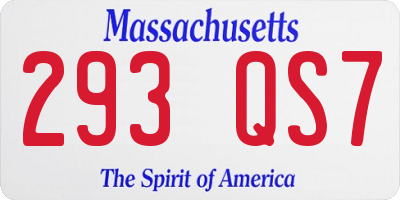 MA license plate 293QS7