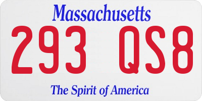 MA license plate 293QS8