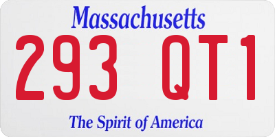 MA license plate 293QT1
