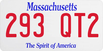 MA license plate 293QT2