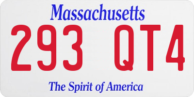 MA license plate 293QT4