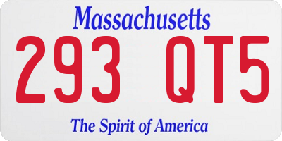 MA license plate 293QT5