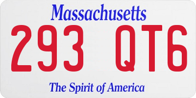 MA license plate 293QT6