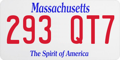 MA license plate 293QT7