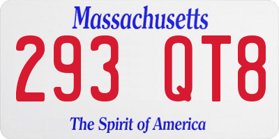 MA license plate 293QT8