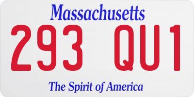 MA license plate 293QU1