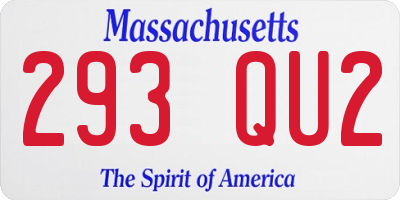 MA license plate 293QU2