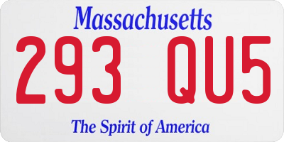 MA license plate 293QU5