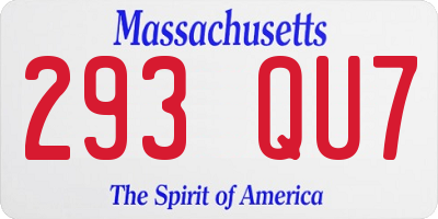 MA license plate 293QU7